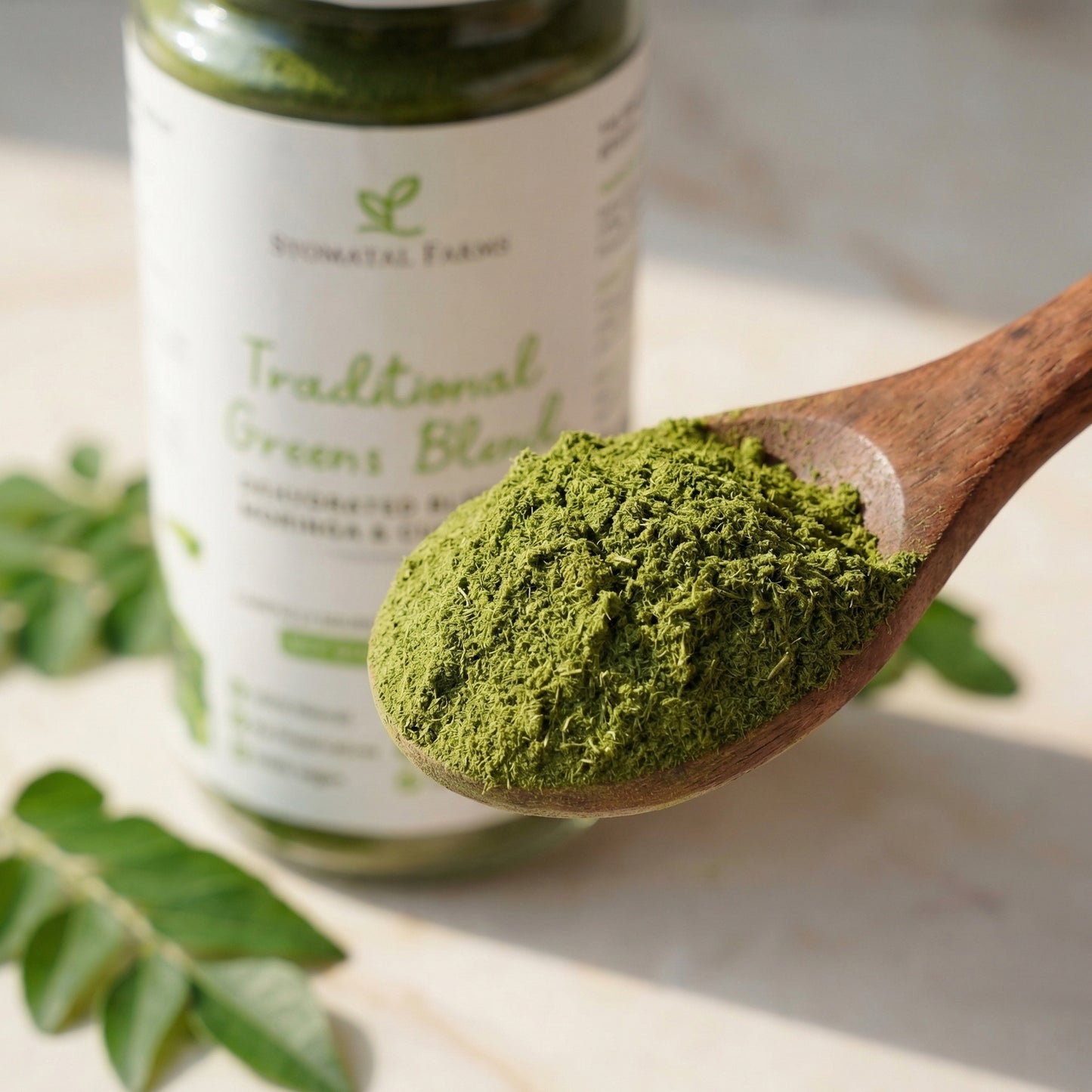 Traditional Greens Blend – Moringa & Curry Leaf Powder (150 g)