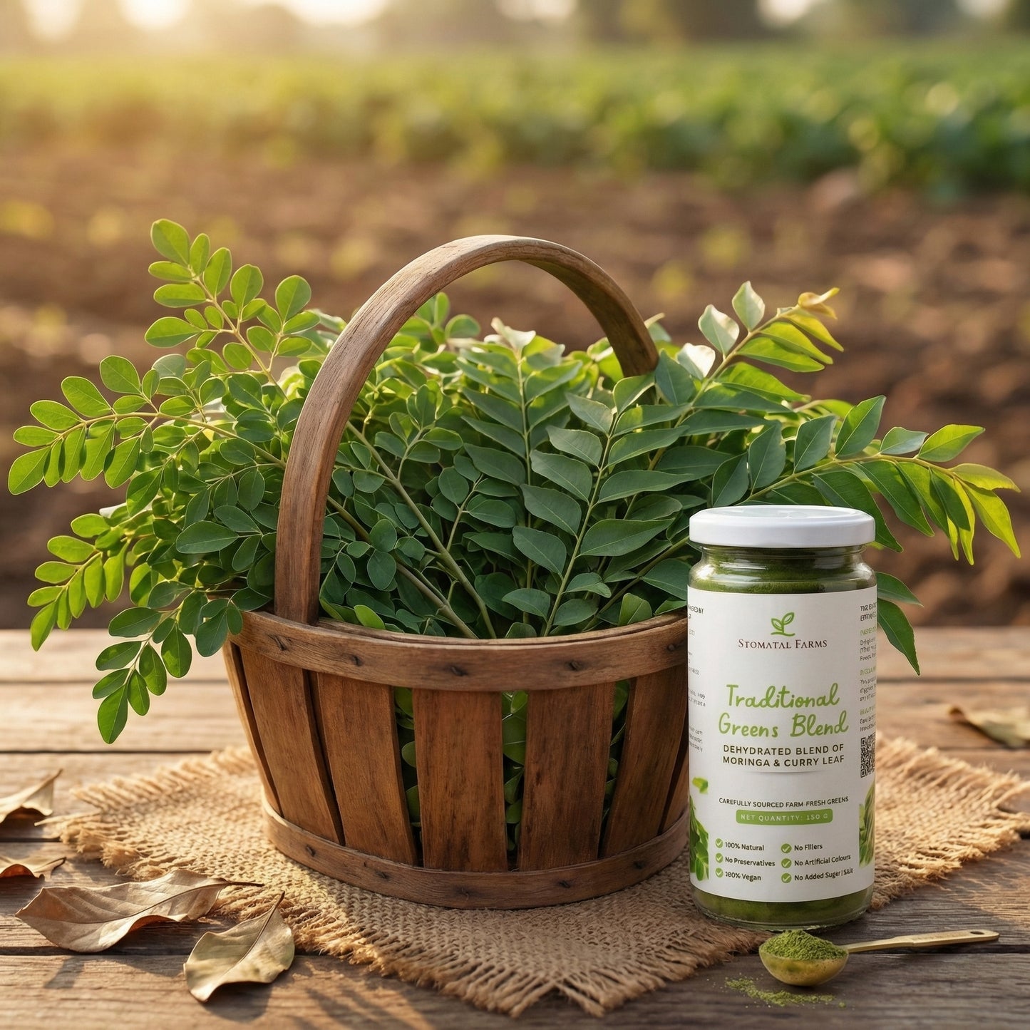Traditional Greens Blend – Moringa & Curry Leaf Powder (150 g)