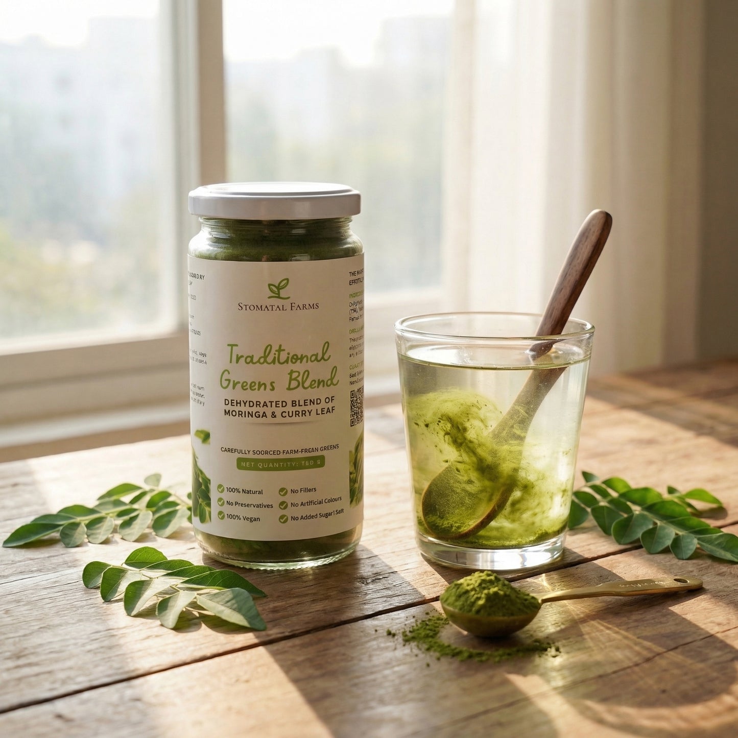 Traditional Greens Blend – Moringa & Curry Leaf Powder (150 g)