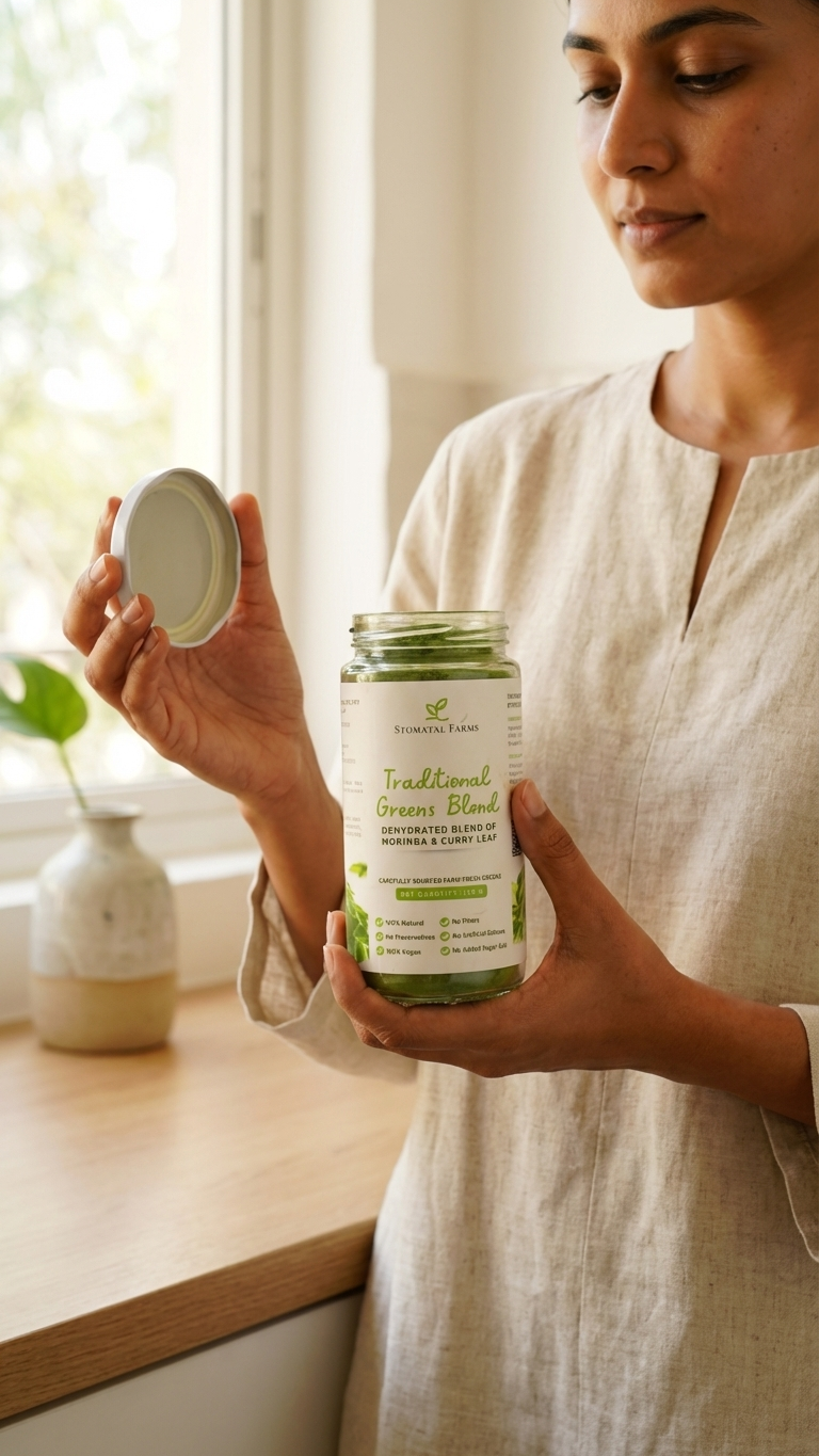 Traditional Greens Blend – Moringa & Curry Leaf Powder (150 g)