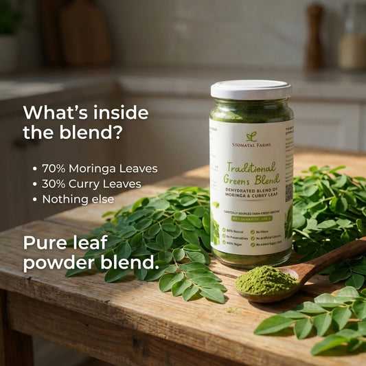 Traditional Greens Blend – Moringa & Curry Leaf Powder (150 g)