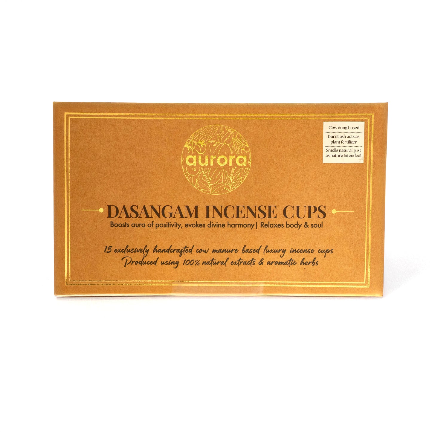 Aurora’s Dasangam Cow Dung Incense Cups – Pack of 3