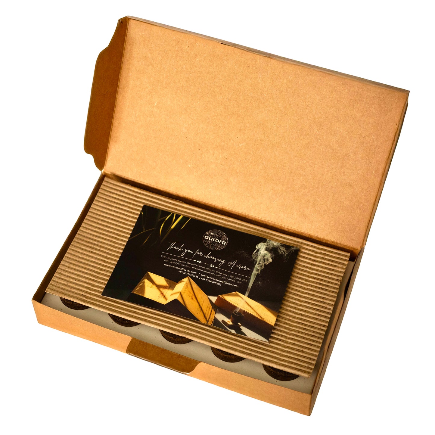 Aurora’s Dasangam Cow Dung Incense Cups – Pack of 3