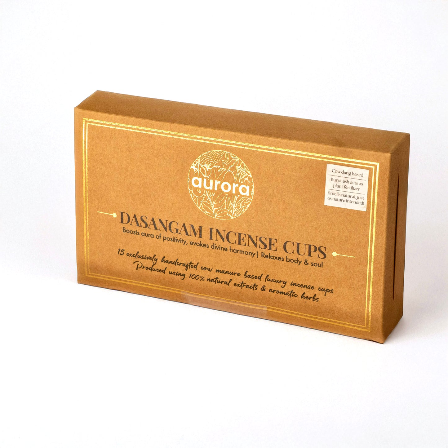Aurora’s Dasangam Cow Dung Incense Cups – Pack of 3
