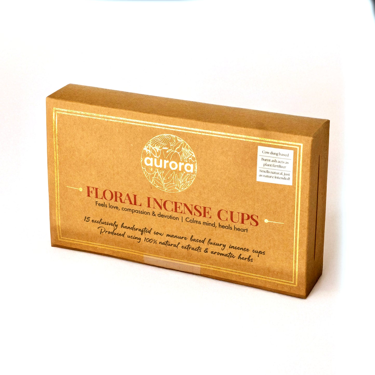 Aurora’s Floral Cow Dung Incense Cups