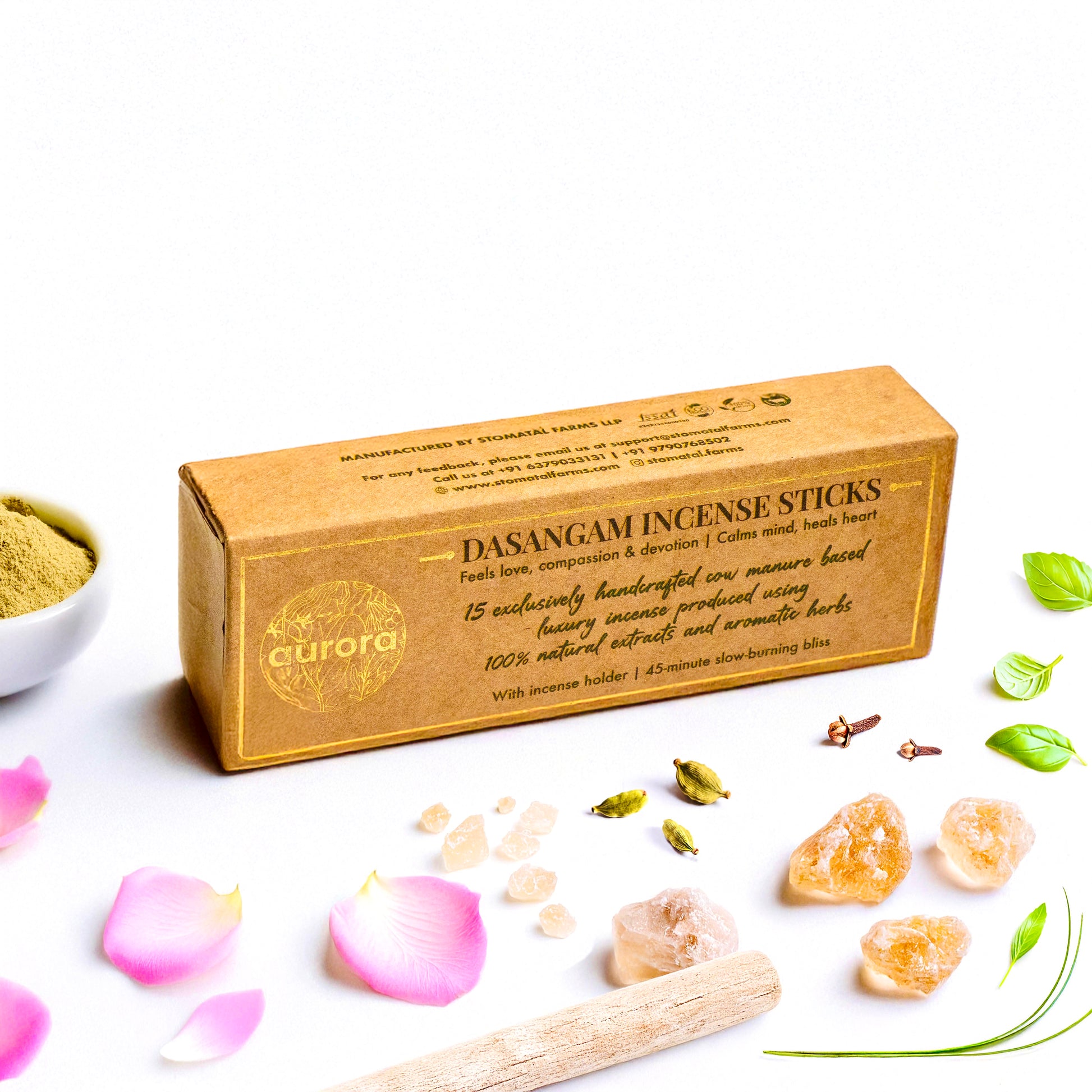 Aurora’s Balance Combo – Incense Stick + Incense Cup (Dasangam, Floral, Lemongrass)
