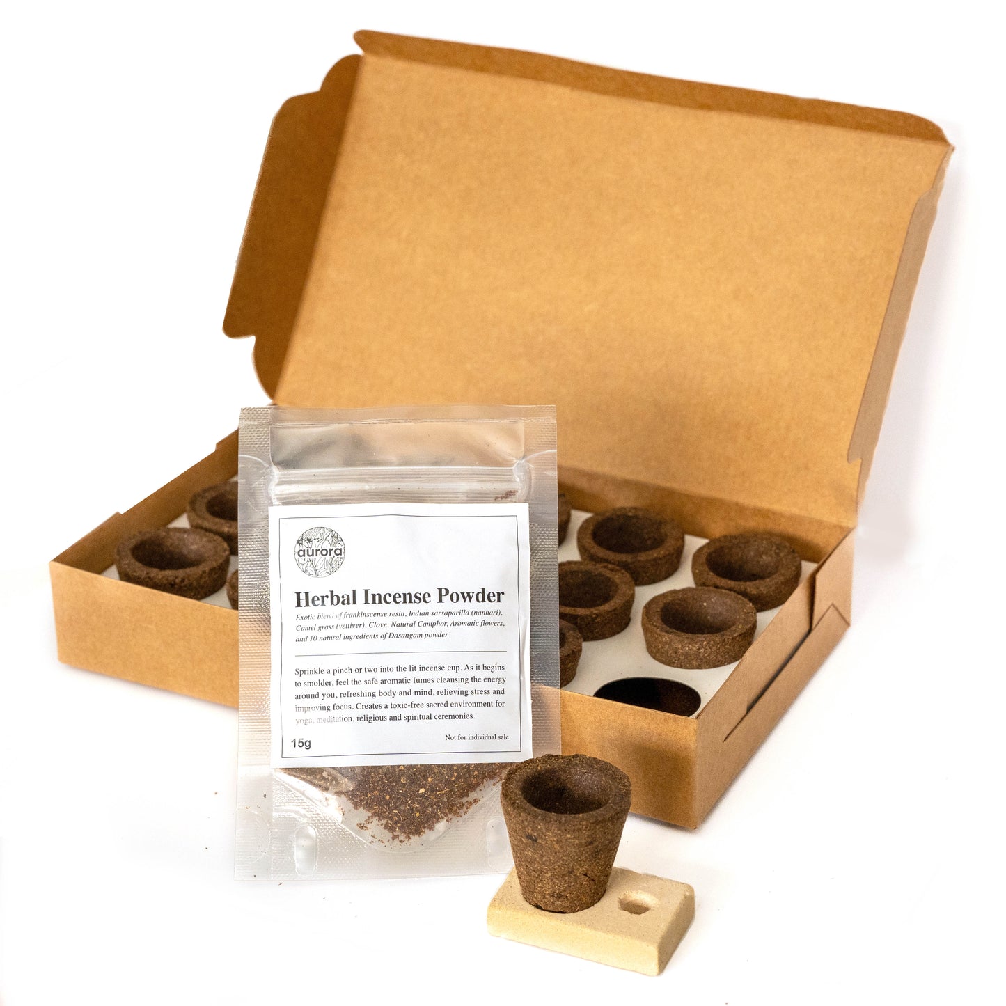 Aurora’s Lemongrass Cow Dung Incense Cups – Pack of 3